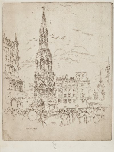 La Cruz de Elinor, Frente a la Estación de Charing Cross de Joseph Pennell