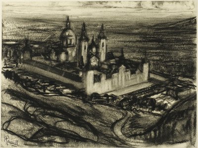 El Escorial desde la Silla de Felipe de Joseph Pennell