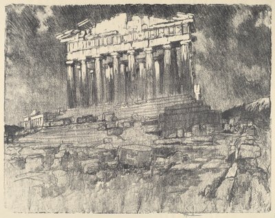 La fachada del Partenón, atardecer, 1913 de Joseph Pennell