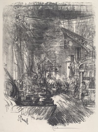 Las forjas, 1917 de Joseph Pennell