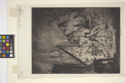 Los cimientos de la catedral (aguafuerte y punta seca) de Joseph Pennell