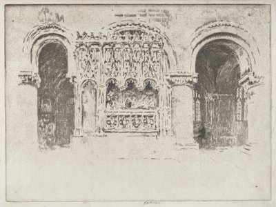 La tumba del fundador, Iglesia de San Bartolomé el Grande de Joseph Pennell