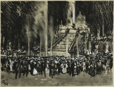 Las fuentes jugando en La Granja de Joseph Pennell