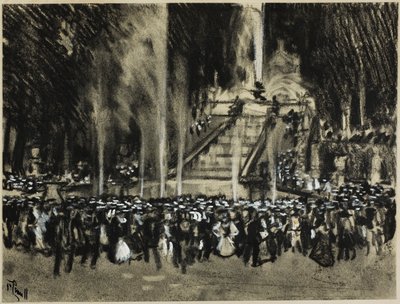 Las fuentes jugando en La Granja de Joseph Pennell