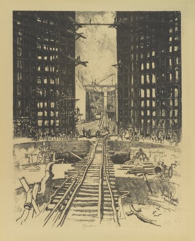 Las Puertas de la Esclusa de Pedro Miguel, 1912 de Joseph Pennell
