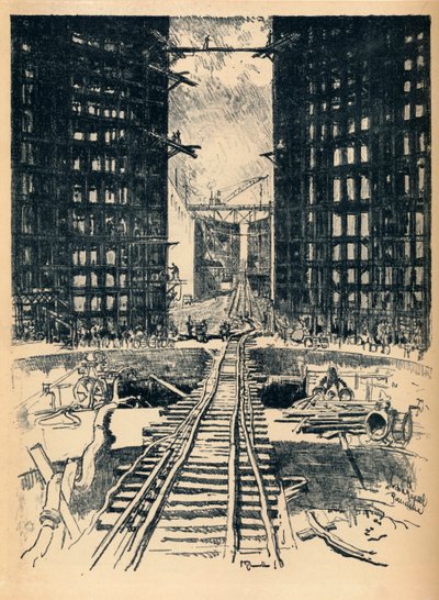 Las puertas de la esclusa de Pedro Miguel, 1912 de Joseph Pennell