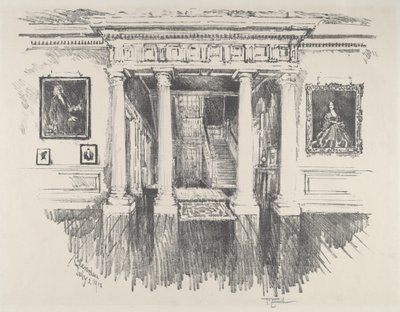 El Salón en Cliveden, 1912 de Joseph Pennell