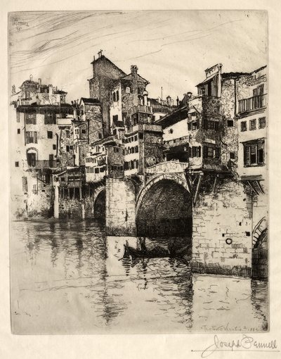El Ponte Vecchio, 1883 de Joseph Pennell