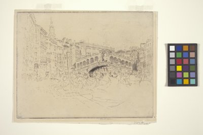 El Rialto, Venecia (aguafuerte y punta seca) de Joseph Pennell