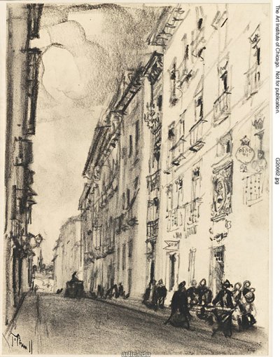 La calle de Cervantes y Lope de Vega, Madrid de Joseph Pennell