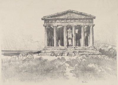 El templo junto al mar, Templo de la Concordia, Girgenti de Joseph Pennell