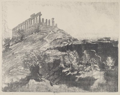 El Templo de la Concordia en la muralla, Girgenti de Joseph Pennell
