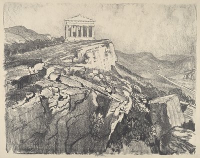 El Templo de la Concordia en la muralla, Girgenti de Joseph Pennell