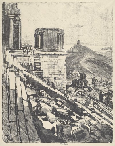 El Templo de Nike, Atenas de Joseph Pennell