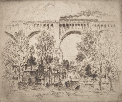 El viaducto, D., L. & W. en Nicholson, Pa., 1919 de Joseph Pennell