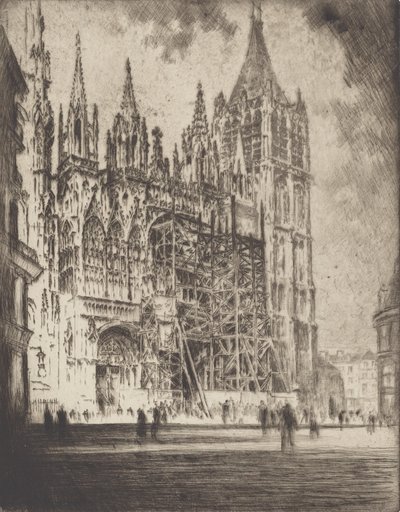 La Fachada Oeste, Catedral de Rouen de Joseph Pennell
