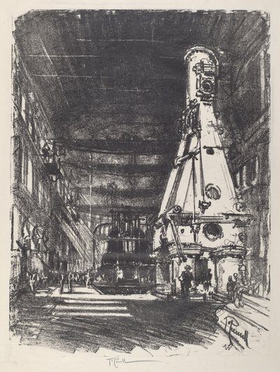 Los martillos blanco y negro, 1917 de Joseph Pennell