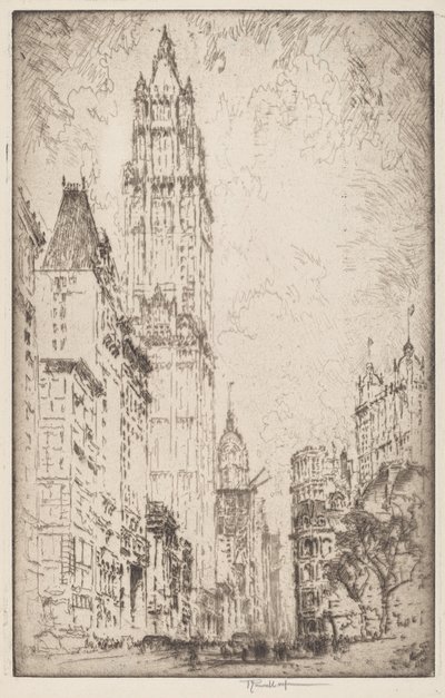 El edificio Woolworth de Joseph Pennell