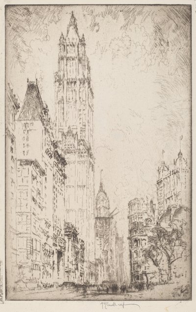 El edificio Woolworth, 1915 de Joseph Pennell
