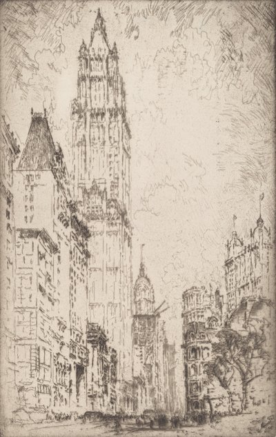 El edificio Woolworth, 1915 de Joseph Pennell