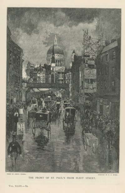 La fachada de la Catedral de San Pablo desde Fleet Street de Joseph Pennell