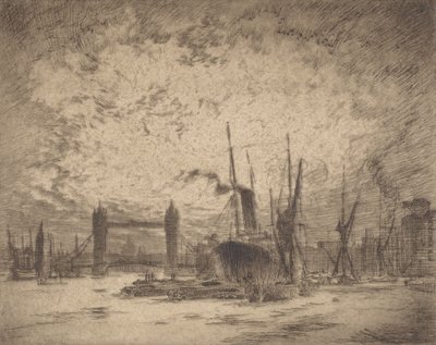 Puente de la Torre, Atardecer, 1905 de Joseph Pennell