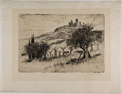 Torres de San Gimignano, fuera de las murallas de Joseph Pennell