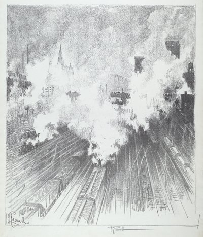 Patio de trenes, St. Louis de Joseph Pennell