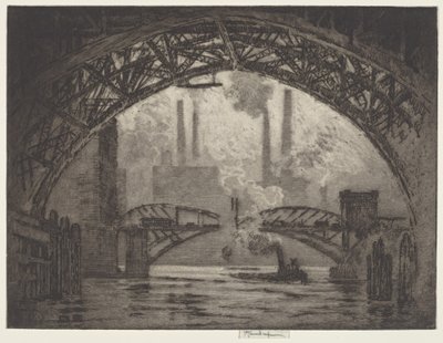 Bajo los Puentes, Chicago de Joseph Pennell