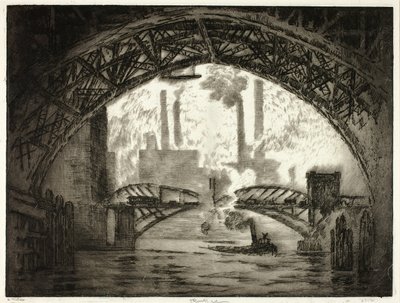 Bajo los puentes, Chicago de Joseph Pennell