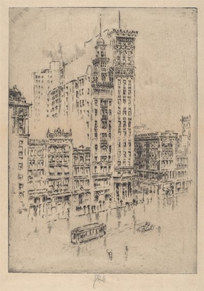 Union Square, día lluvioso de Joseph Pennell