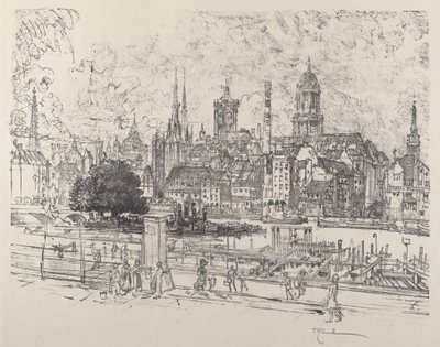 Vista del Spree, Berlín de Joseph Pennell