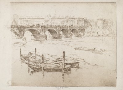 Puente de Waterloo y Casa Somerset de Joseph Pennell
