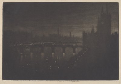 Westminster, atardecer de Joseph Pennell