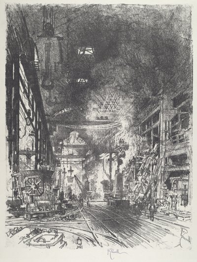 Dentro de los hornos, 1916 de Joseph Pennell