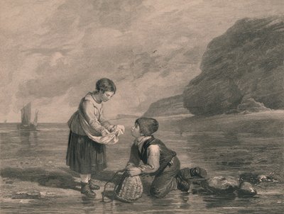 Jóvenes pescadores de camarones, principios del siglo XIX de Joseph Phelps