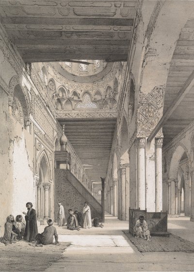 12. Interior, Mezquita de Ibn Tulun, 1843 de Joseph Philibert Girault De Prangey