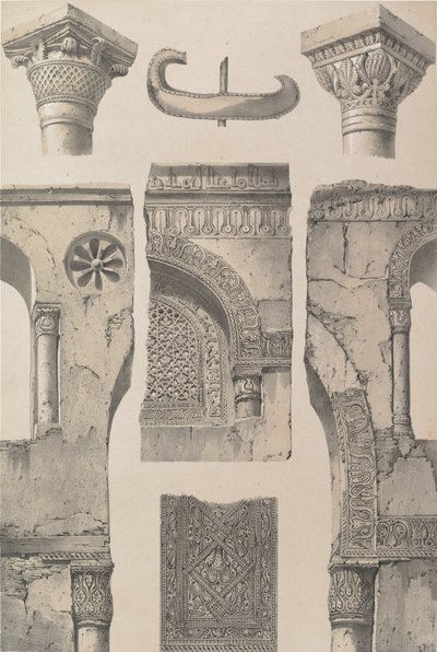 13. Detalles, Mezquita de Ibn Tulun, 1843 de Joseph Philibert Girault De Prangey