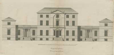 Sandon Hall: grabado, nd [1769-1771] de Joseph Pickford