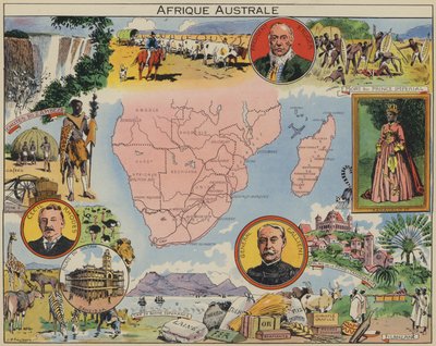 África Austral (litografía en color) de Joseph Porphyre Pinchon
