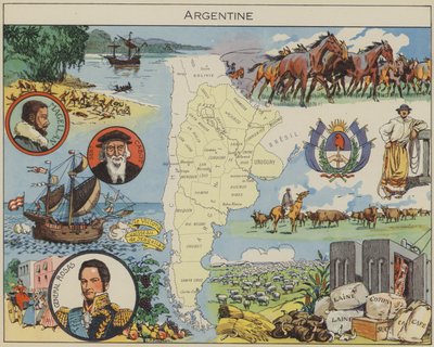 Argentina (litografía en color) de Joseph Porphyre Pinchon