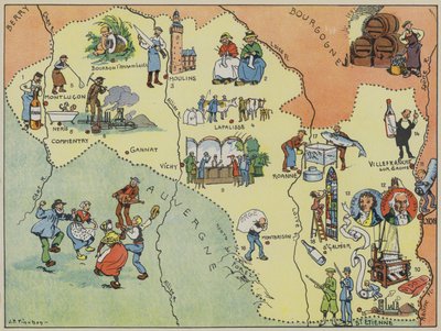 Bourbonnais-Lyonnais (litografía en color) de Joseph Porphyre Pinchon