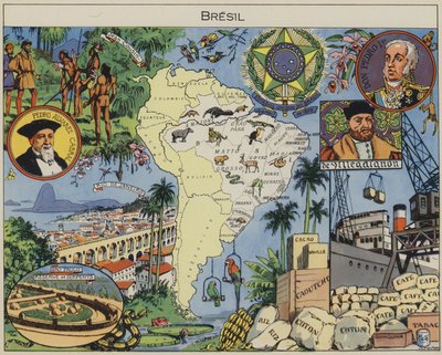 Bresil (litografía en color) de Joseph Porphyre Pinchon