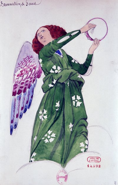 Traje para el ángel de La condenación de Fausto de Hector Berlioz, boceto de Joseph Porphyre Pinchon (1871-1953) de Joseph Porphyre Pinchon