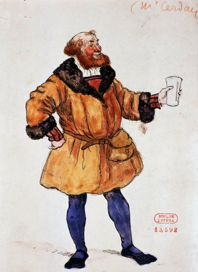 Traje para el personaje de Brander en La condenación de Fausto de Hector Berlioz, boceto de Joseph Porphyre Pinchon (1871-1953) de Joseph Porphyre Pinchon