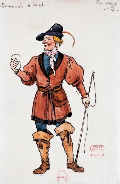Traje de los clientes de la taberna en La condenación de Fausto de Hector Berlioz, boceto de Joseph Porphyre Pinchon (1871-1953) de Joseph Porphyre Pinchon