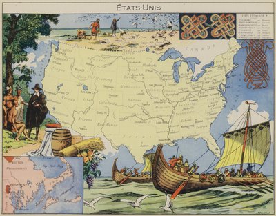 Estados Unidos (litografía en color) de Joseph Porphyre Pinchon