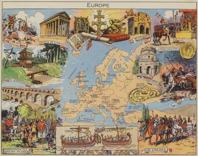 Europa (litografía en color) de Joseph Porphyre Pinchon
