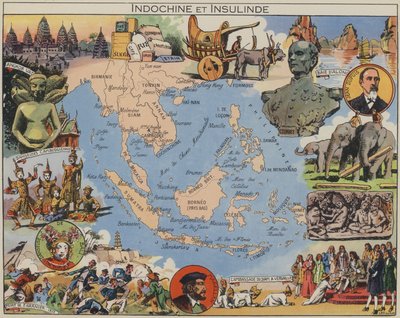 Indochina e Insulinde (litografía en color) de Joseph Porphyre Pinchon