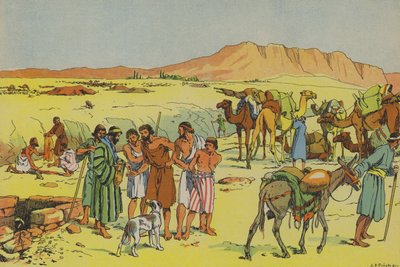 José vendido al cautiverio (litografía en color) de Joseph Porphyre Pinchon